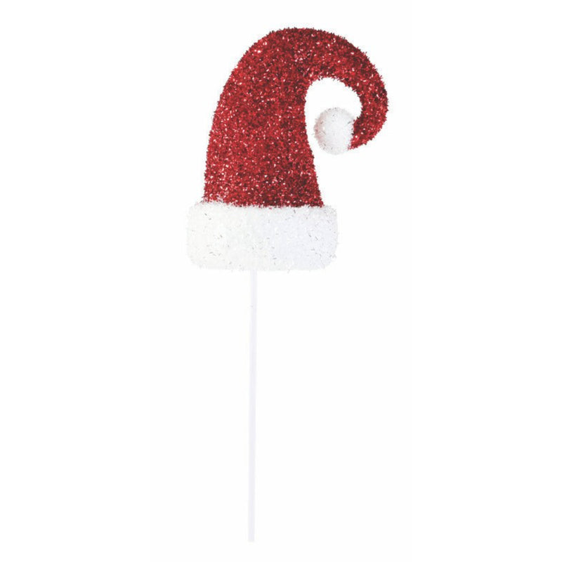 Tinsel Santa Hat Pick 70cm
