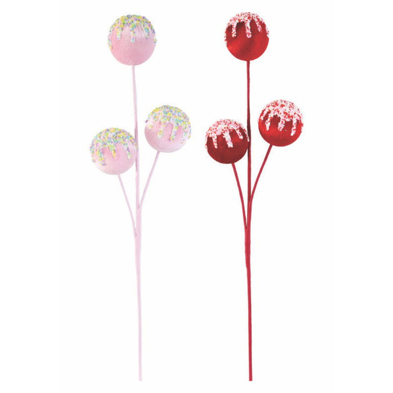 Velvet Sprinkle Bauble Pick 68.5cm Assorted