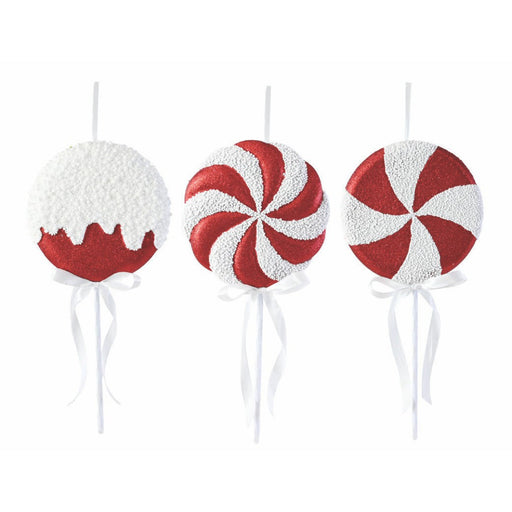 Hanging Snowy Lollipop 42cm Assorted