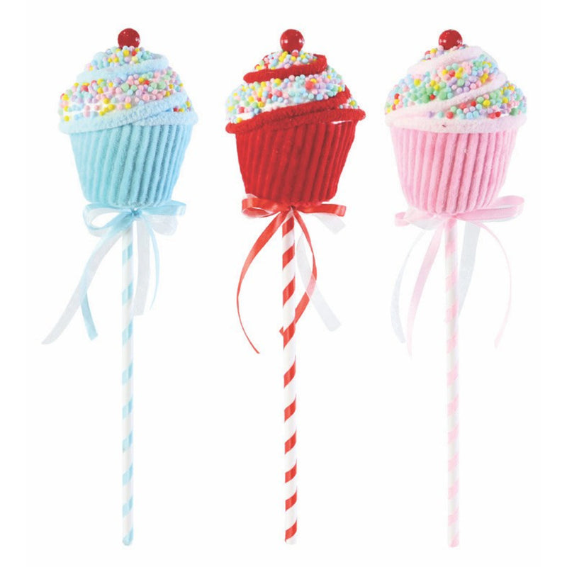 Velvet Cupcake Pick 38.5cm Assorted