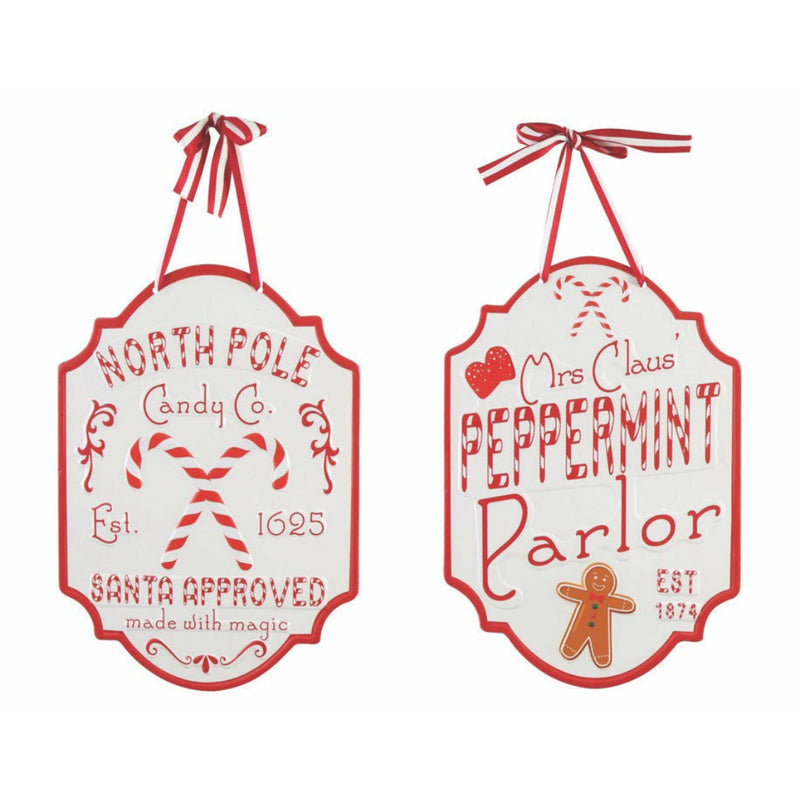 Metal Peppermint Plaque Assorted