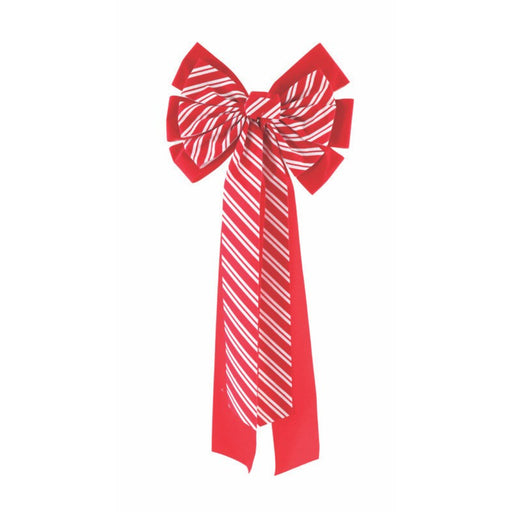 Double Bow Flocked Candy Stripe