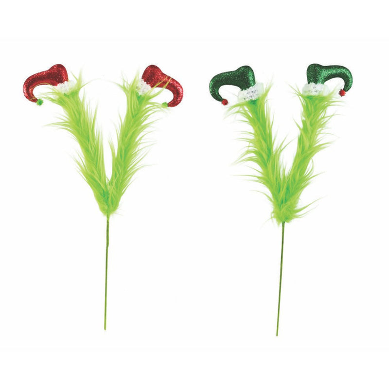 Mean Green Furry Elf Legs Pick 47cm Assorted