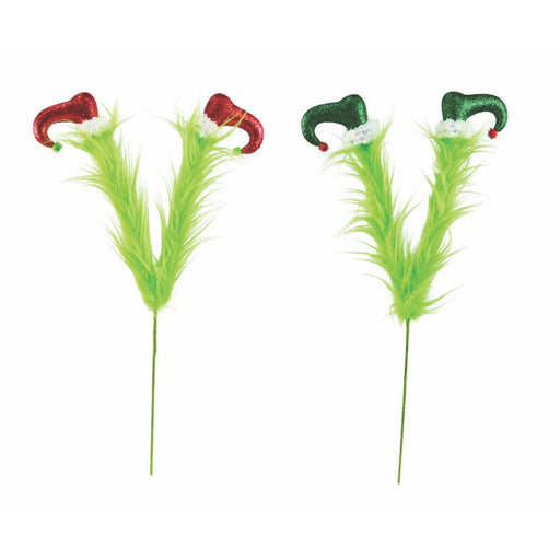 Mean Green Furry Elf Legs Pick 47cm Assorted