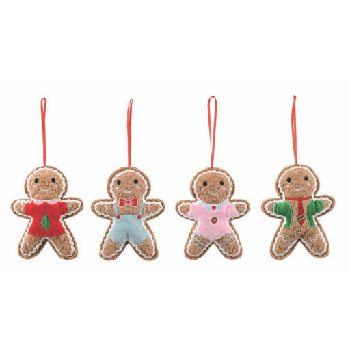 Hanging Felt Gingerbread 15cm Assorted