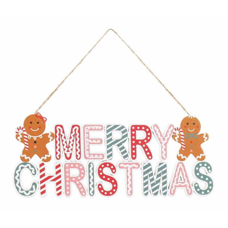 Hanging Gingerbread Christmas Sign
