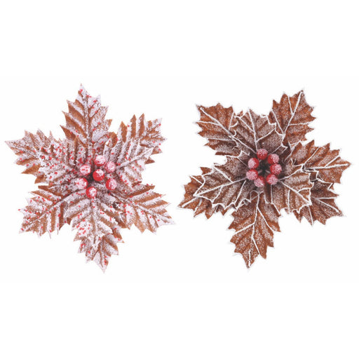 Gingerbread Snow Flower Clip Assorted