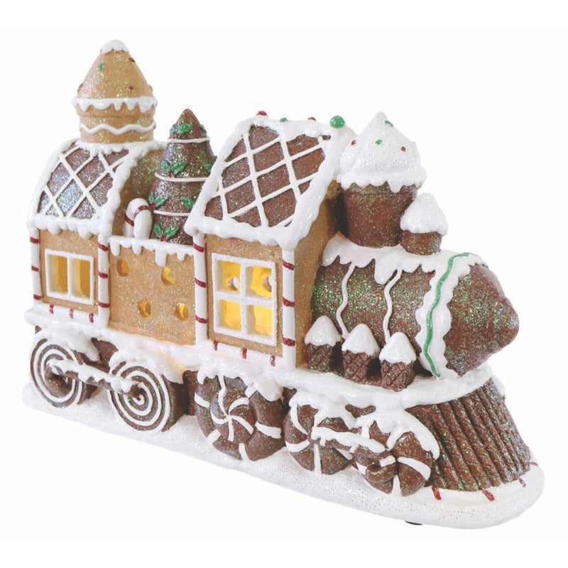 LED Gingerbread Train Resin