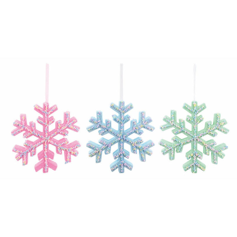Hanging Pastel Snowflake 19cm Assorted