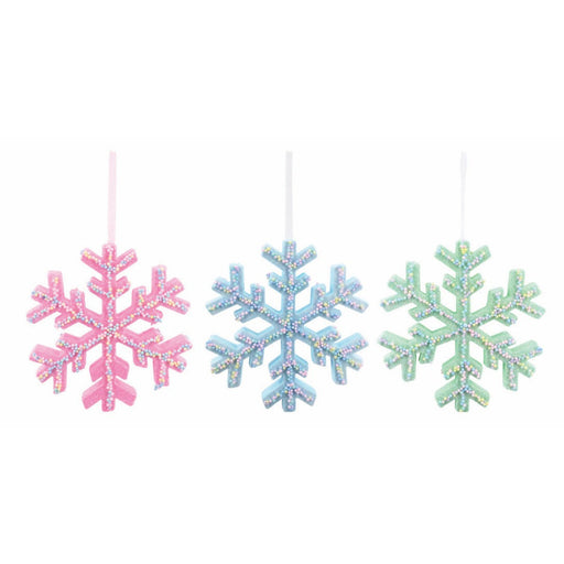 Hanging Pastel Snowflake 19cm Assorted
