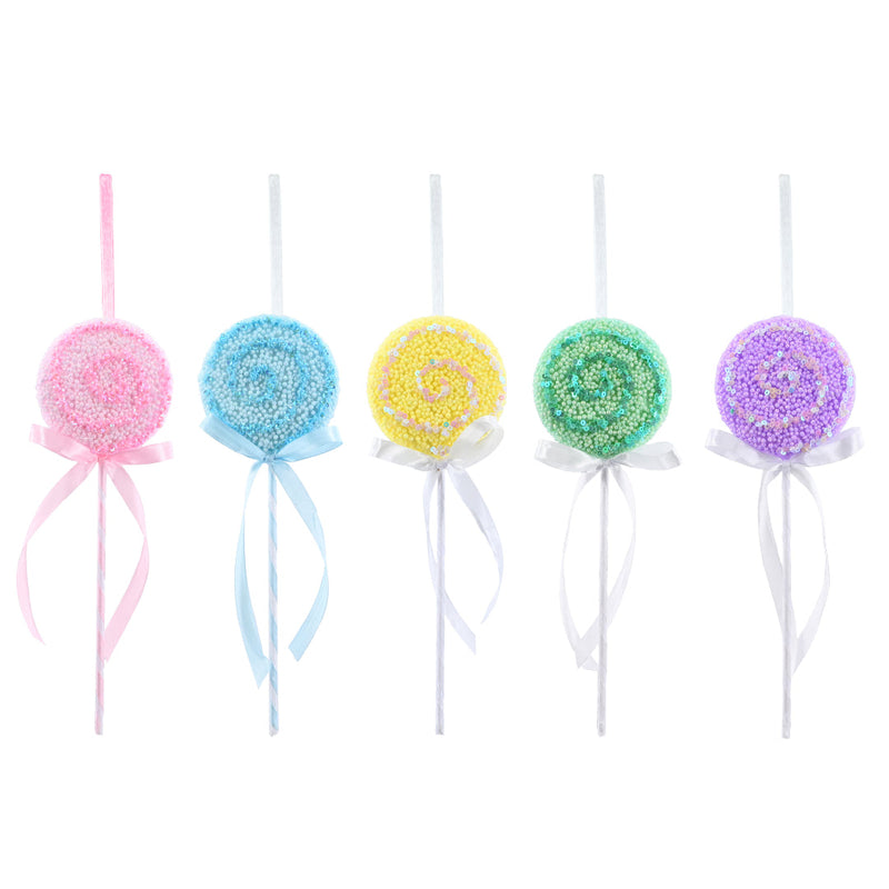 Hanging Glitter Lollipop 23cm Assorted