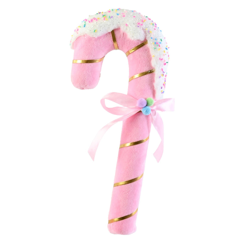 Hanging Velvet Candycane 36cm Assorted 3