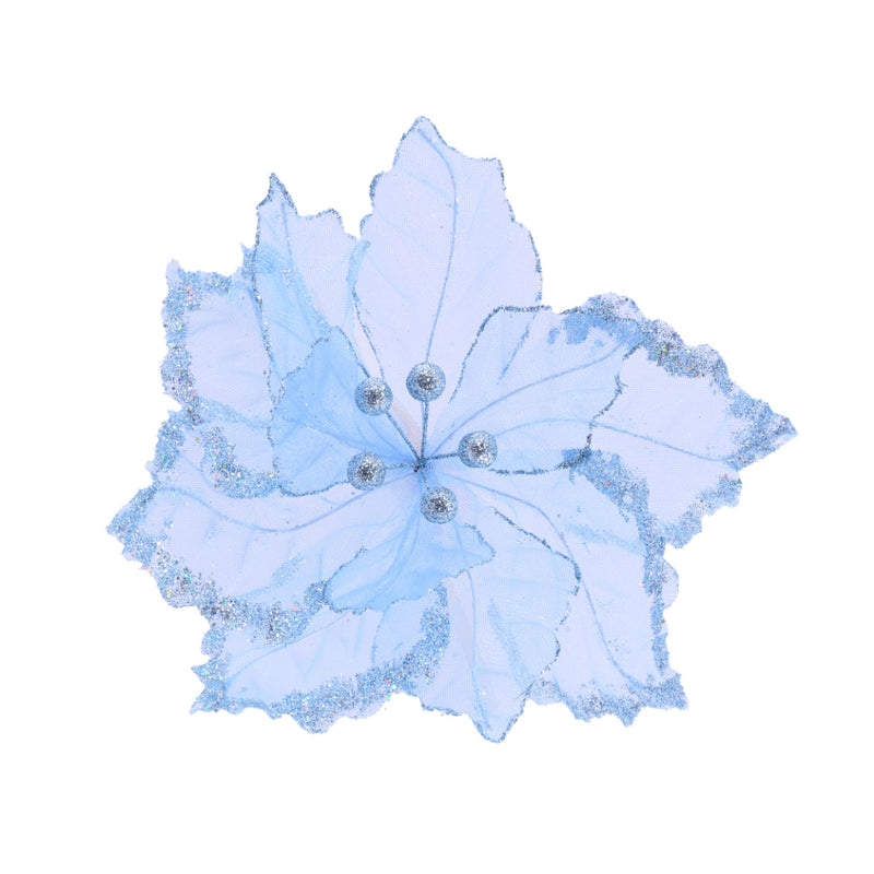 Organza Pastel Poinsettia Clip Assorted 2