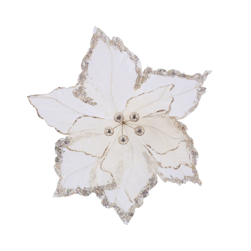 Organza Pastel Poinsettia Clip Assorted 3