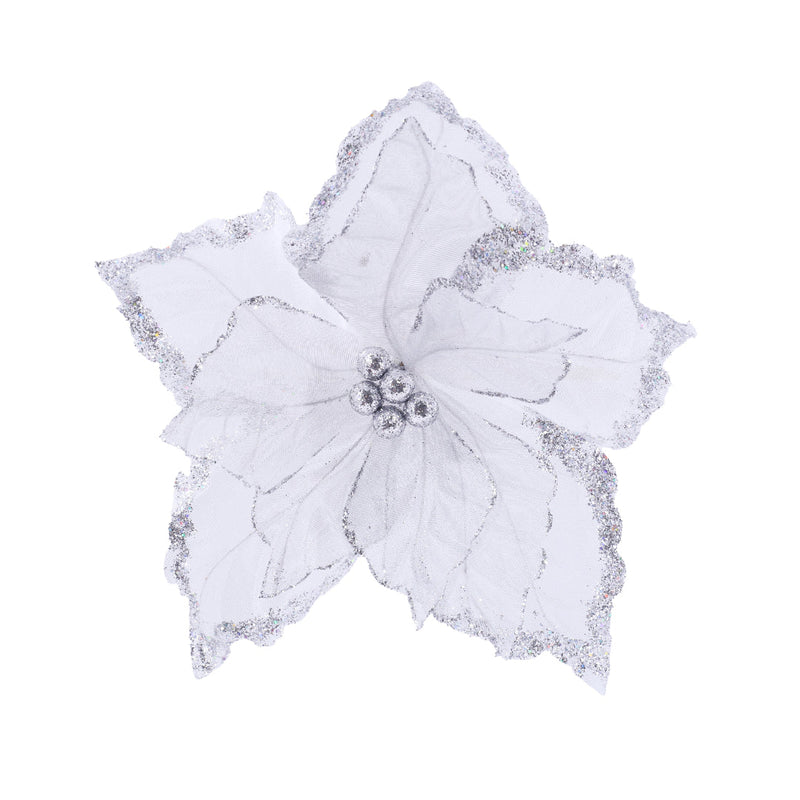 Organza Pastel Poinsettia Clip Assorted 5