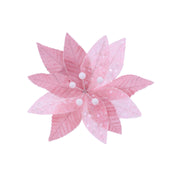 Velvet Sheer Poinsettia Clip Assorted 2