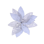 Velvet Sheer Poinsettia Clip Assorted 4