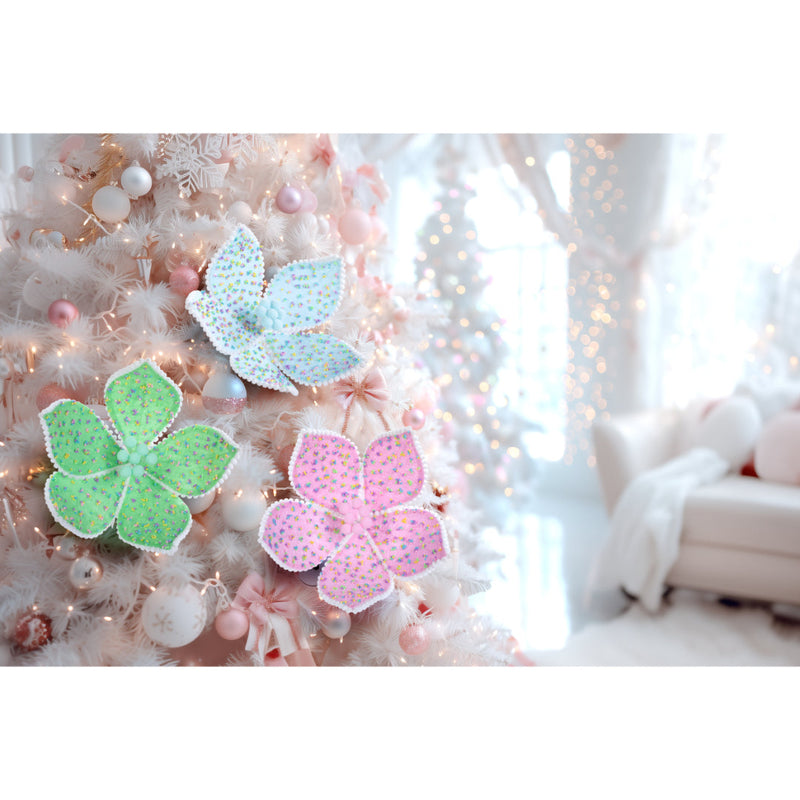 Pastel Sprinkles Flower Clip Assorted 5