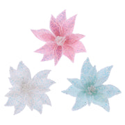 Iridescent Sequin Poinsettia Clip Assorted