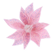 Iridescent Sequin Poinsettia Clip Assorted 4