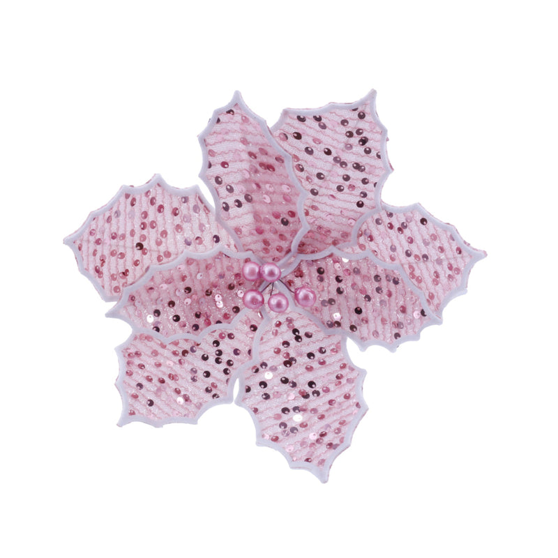 Poinsettia Sequins Stem Assorted 2