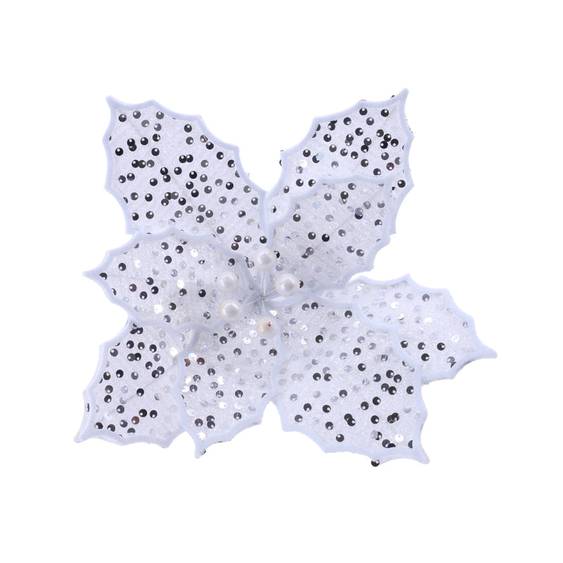 Poinsettia Sequins Stem Assorted 3