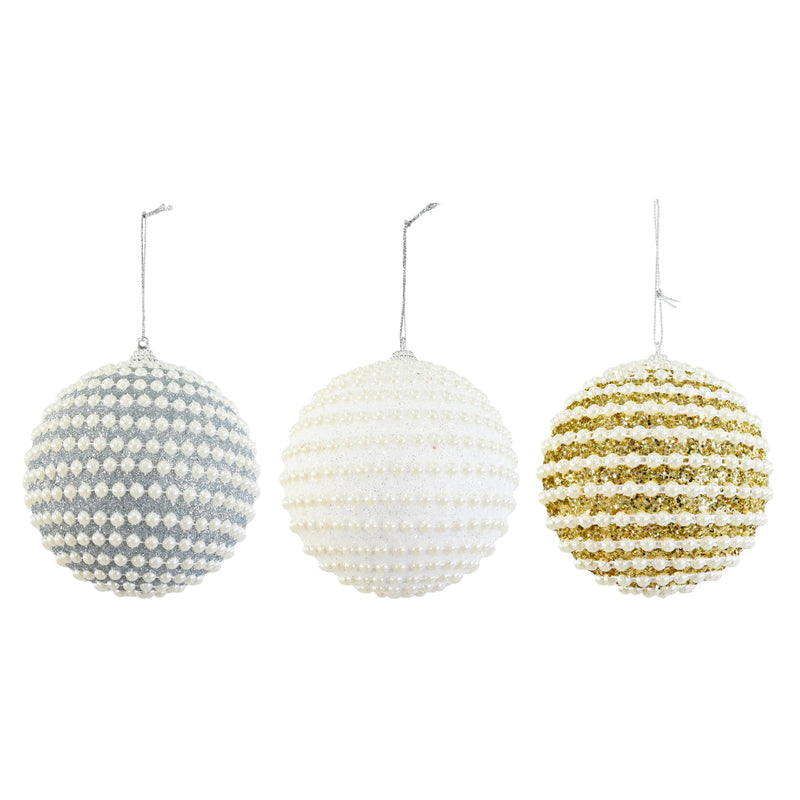 Pearl Glitter Bauble 10cm Assorted