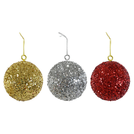 Sequin Bauble 15cm Assorted
