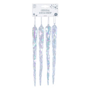 Crystallised Icicle Drop 23.5cm 4pk Assorted 2