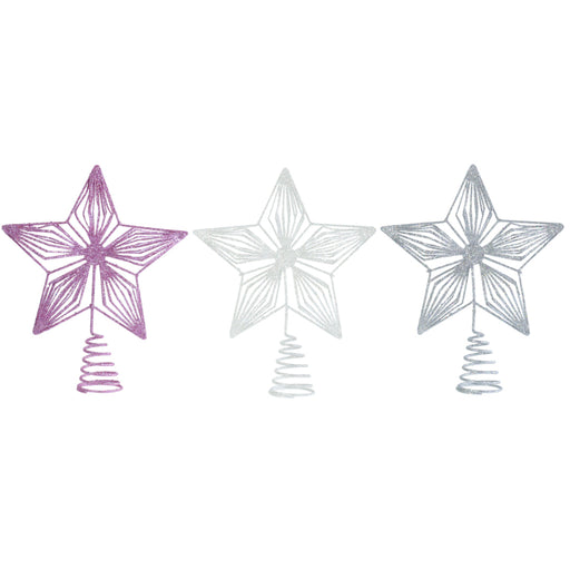 Star Topper Pastel Glitter 20cm Assorted