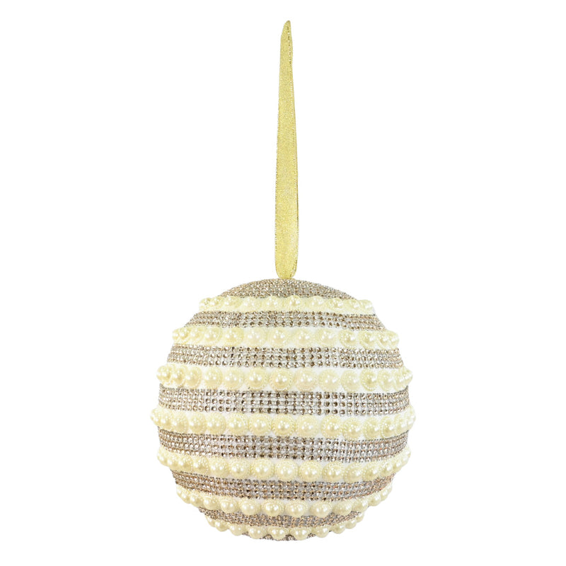 Pearl Sequin Bauble Champagne 20cm