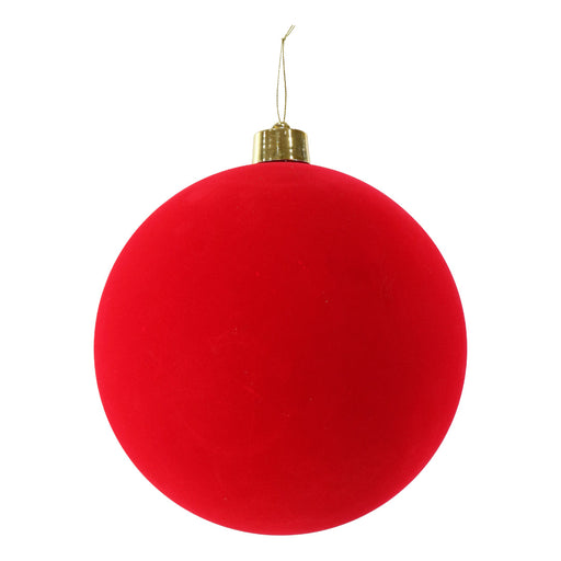 Bauble Flocked Red 35cm