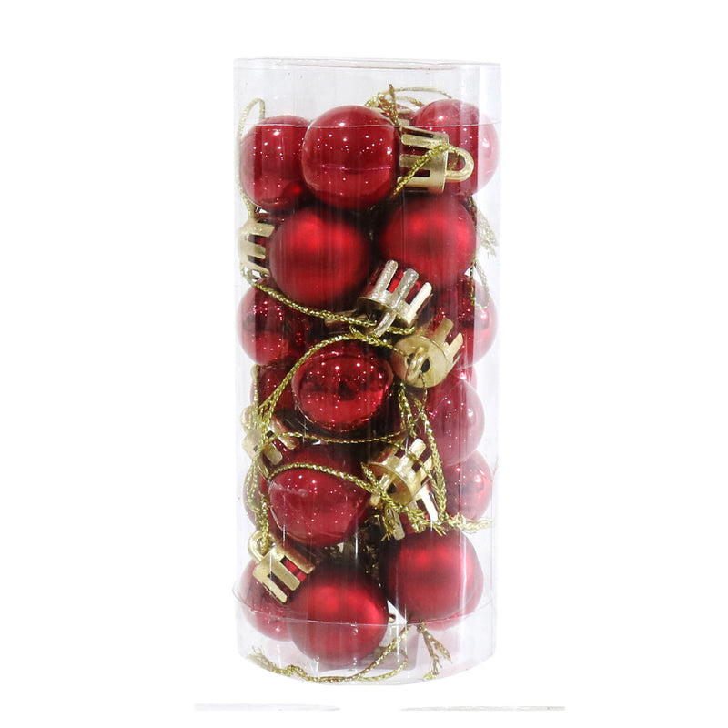 Mini Baubles 2cm 24pk Assorted 3