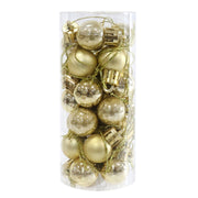 Mini Baubles 2cm 24pk Assorted 6