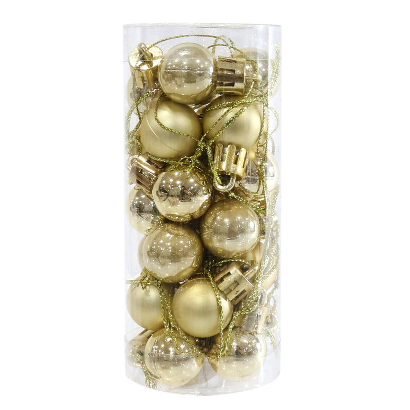 Mini Baubles 2cm 24pk Assorted 6