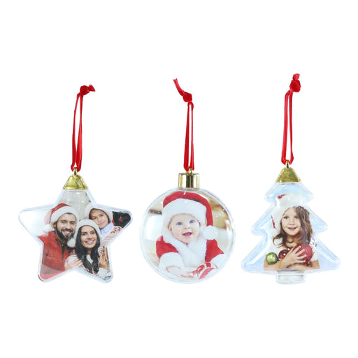Hanging Photo Ornament 8cm Assorted