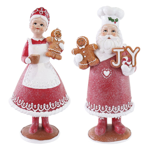 Figurine Mr & Mrs Claus Polyresin 28cm