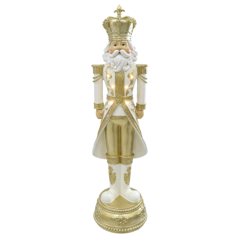 LED King Figurine White-Gold 91cm
