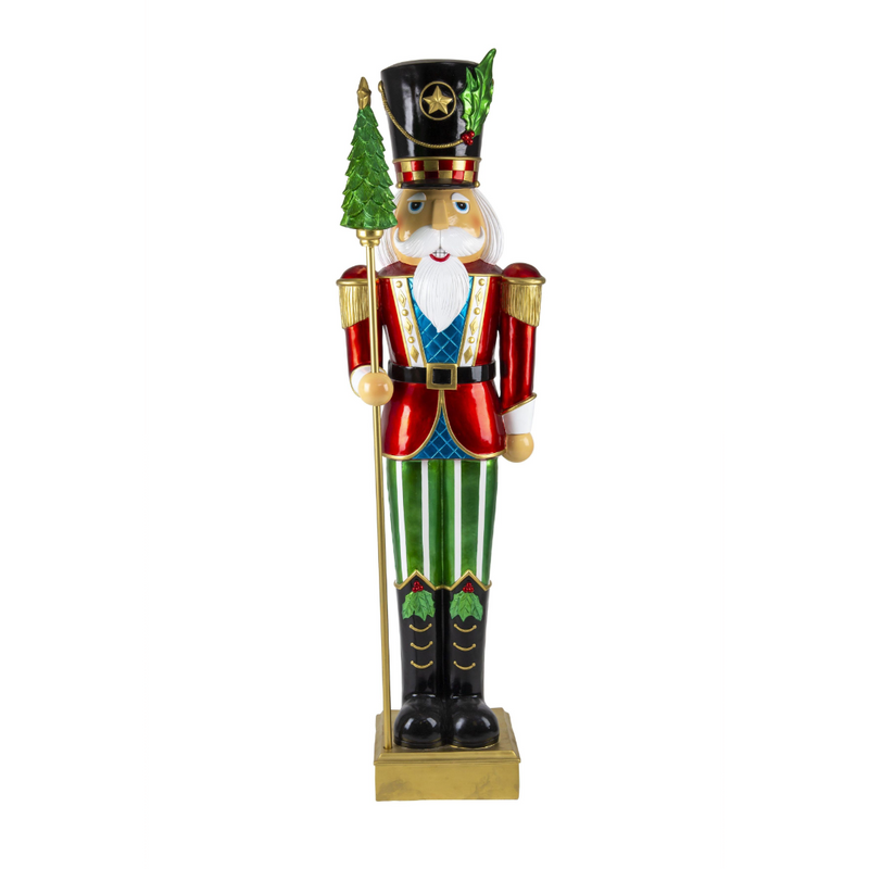 Metallic LED nutcracker soldier Christmas decoration 152cm