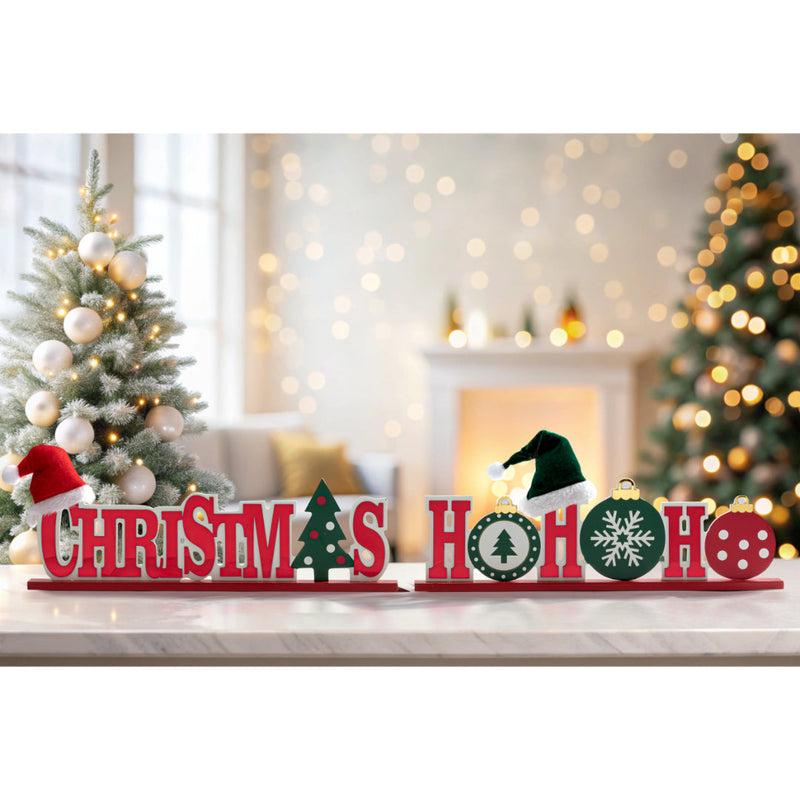 Festive Mirror Table Sign Assorted 4