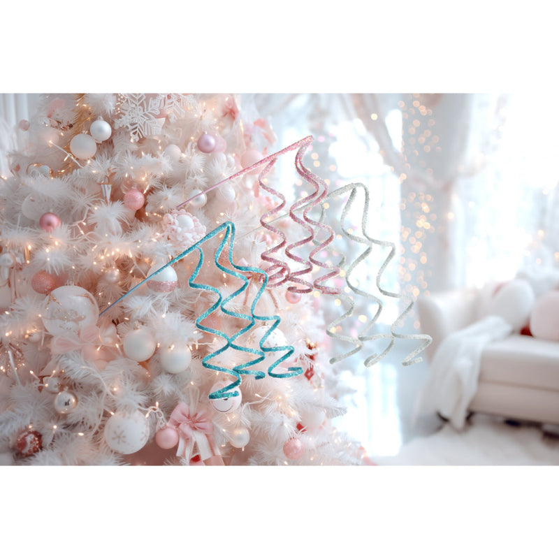 Iridescent Tinsel Spiral Pick 60cm Assorted 5