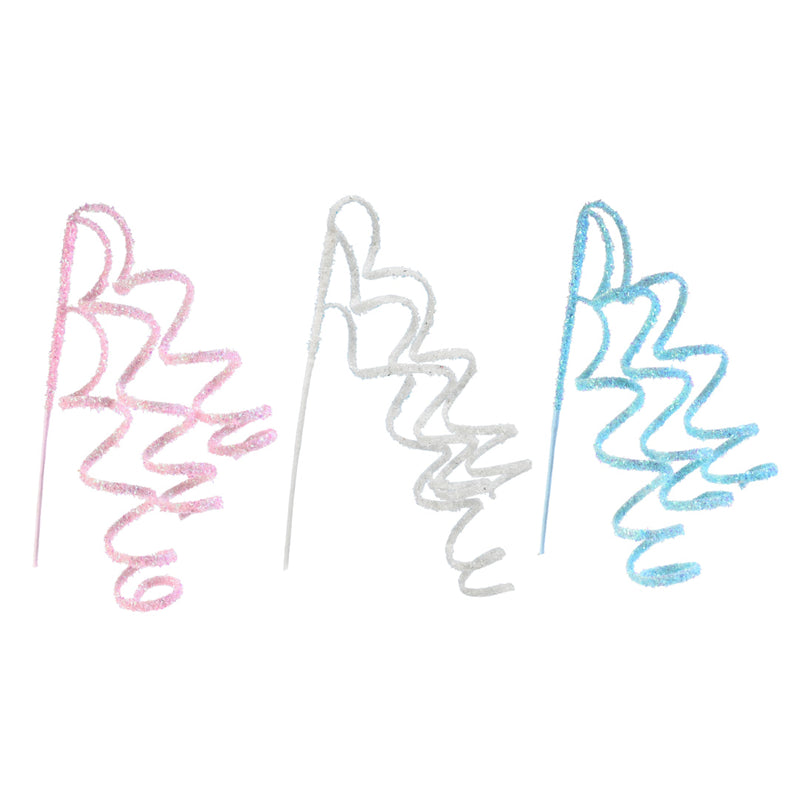 Iridescent Tinsel Spiral Pick 60cm Assorted