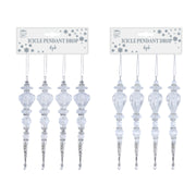 Icicle Pendant Drop 16.5cm 4pk Assorted