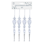 Icicle Pendant Drop 16.5cm 4pk Assorted 3