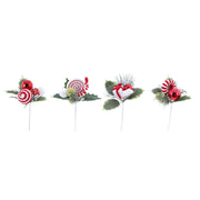 Candycane Leaf Deco Pick 18cm