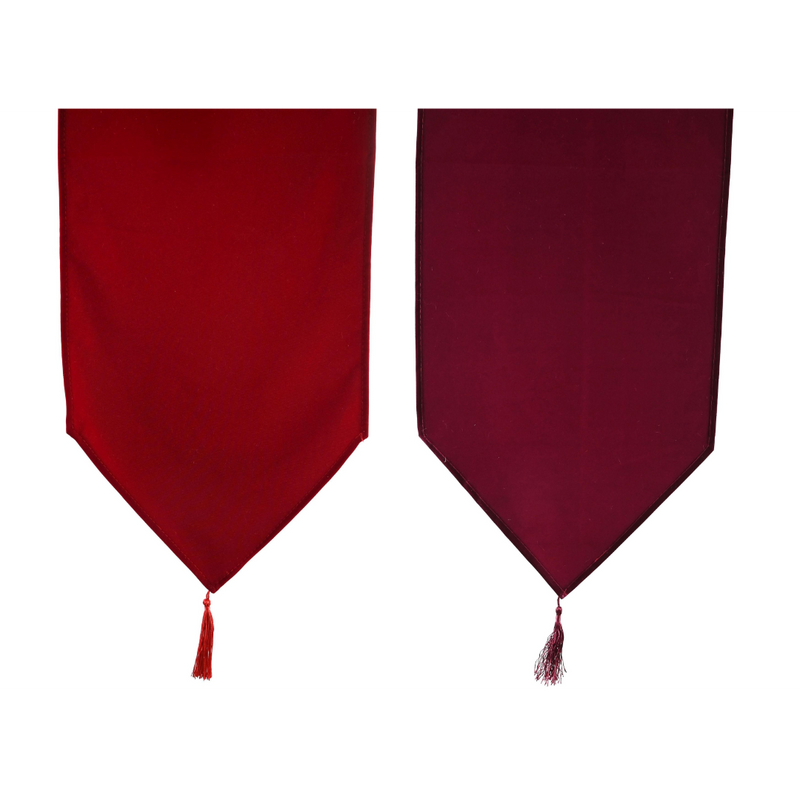 Assorted flocked Christmas table runner 180cm