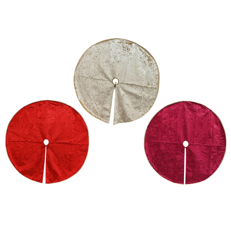 Assorted braided velvet Christmas tree skirt 120cm