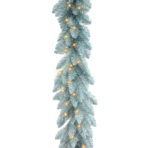 Pre-lit lake blue Christmas garland 180cm