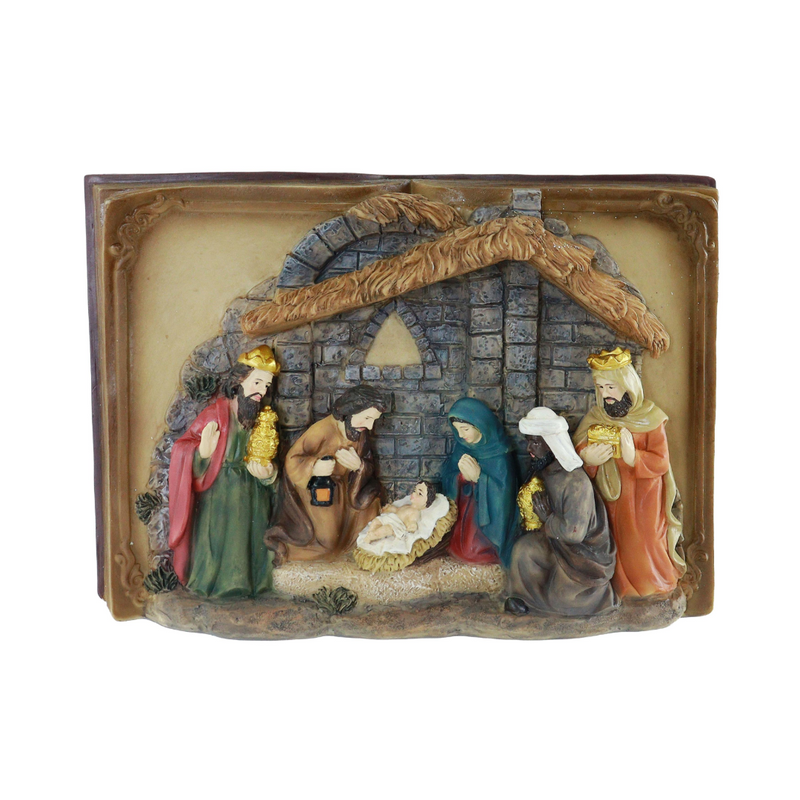 Resin Bible Christmas scene decoration