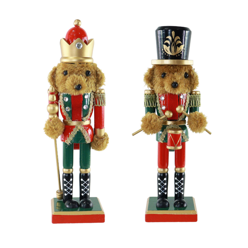 Assorted nutcracker teddy bear Christmas figure 25cm